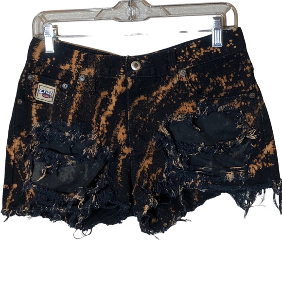 Cruel Girl bleached shredded distressed cutoffs - Picture 9 of 9
